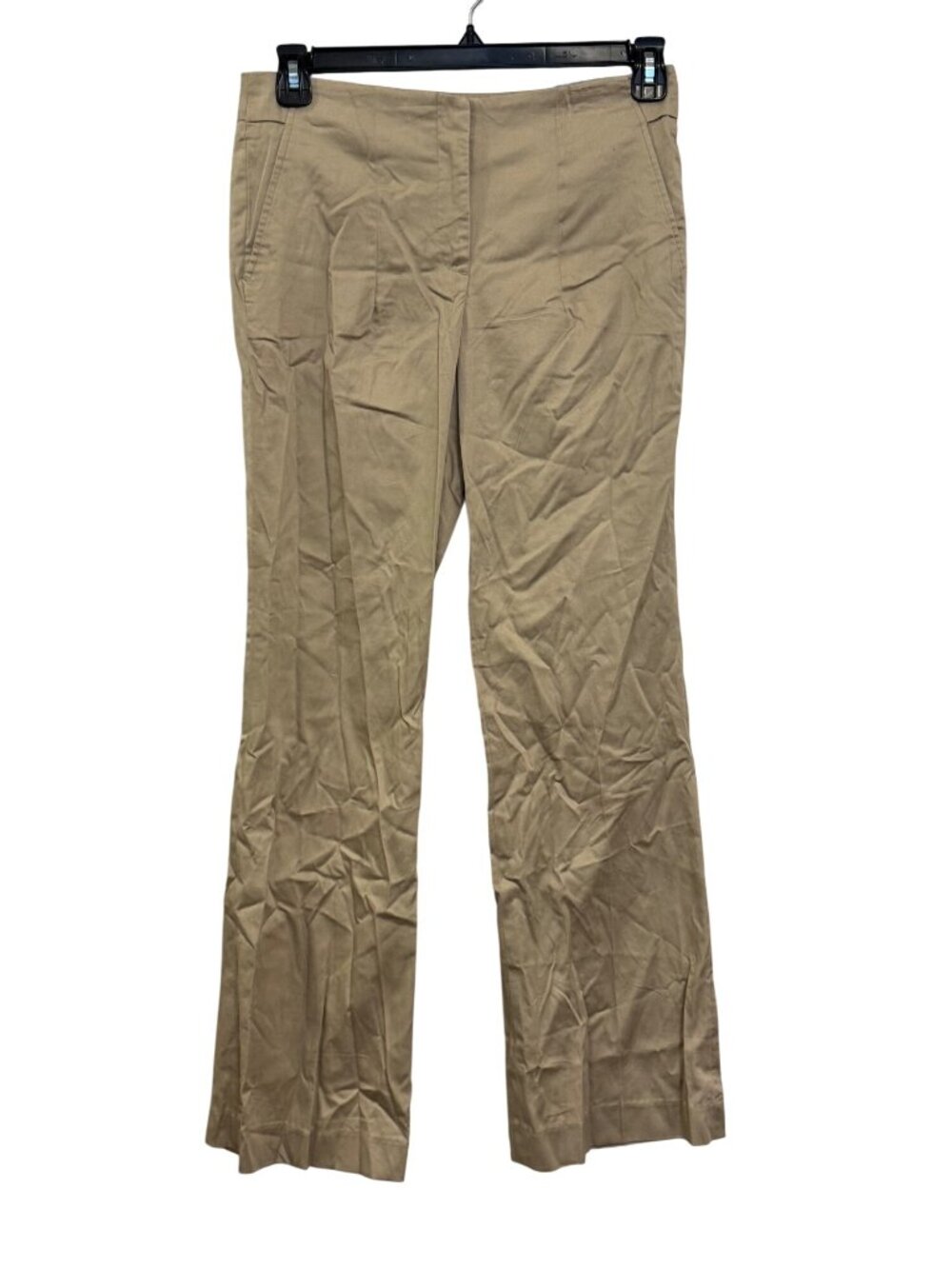 Focus 2000 Womens Classic Fit Stretch Sateen Crop Pants Size 8 Stone Beige
